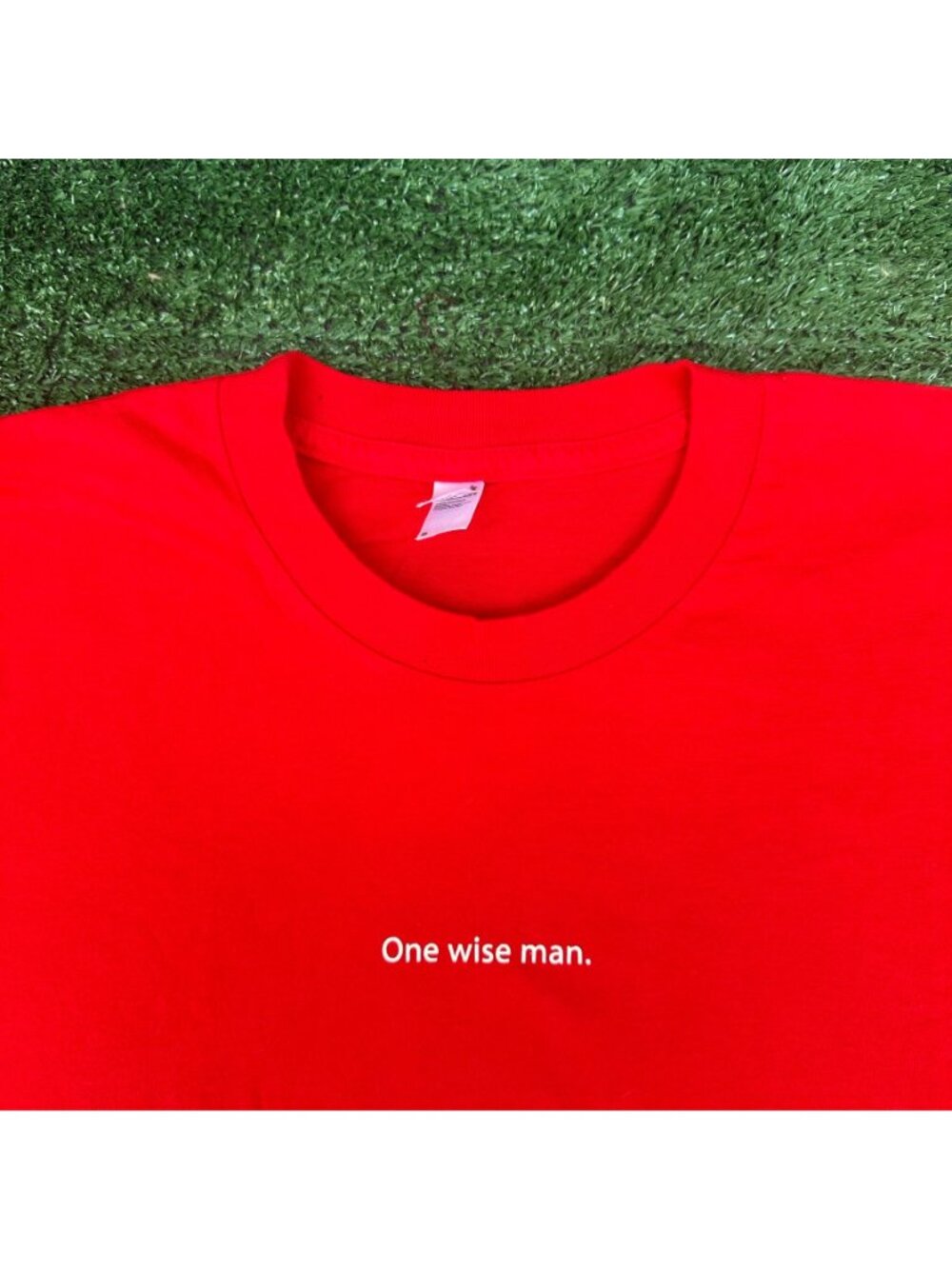 Vintage Y2K Apple One Wise Man T-Shirt Long Sleeve Red S Steve Jobs Mac Computer - Picture 2 of 6